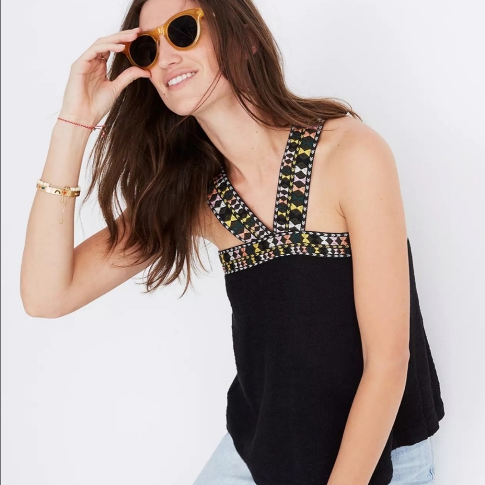 Madewell Top Embroidered Swing Tank